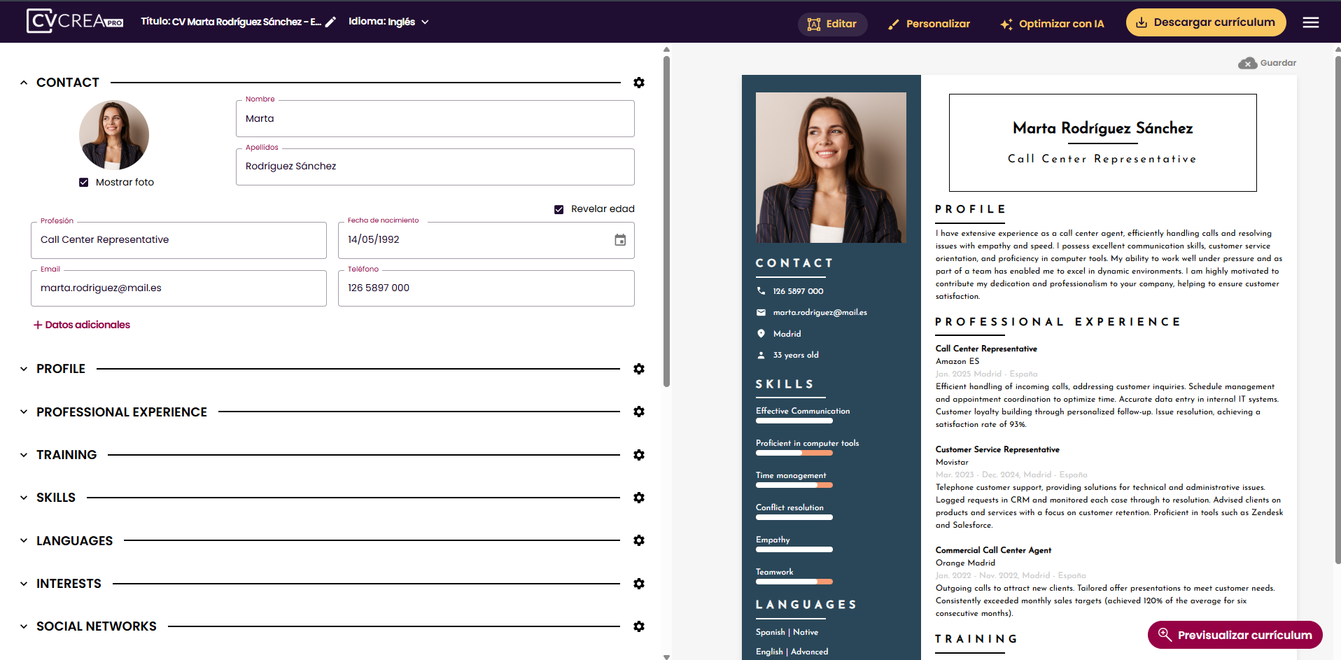 CV Builder app